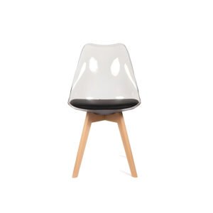 Dining chair with a transparent shell