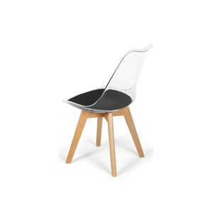 Dining chair with a transparent shell